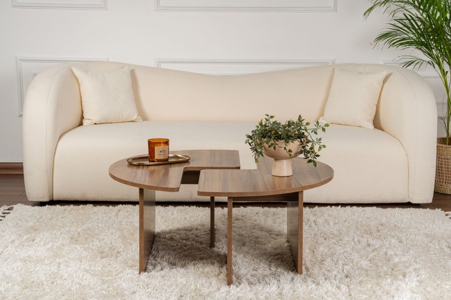 NORDVÄRK Moira sofabord, rund - valndfarvet melamin (90)