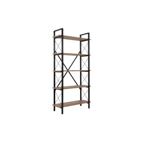 NORDVÄRK Elysian bogreol, m. 5 hylder - Atlantic Pine melamin og sort metal