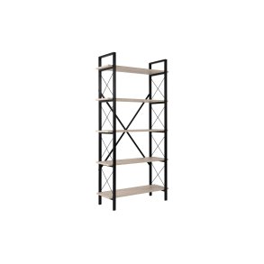 NORDVÄRK Elysian bogreol, m. 5 hylder - travertin melamin og sort metal