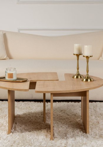 NORDVÄRK Moira sofabord, rund - egefarvet melamin (90)