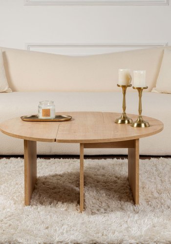 NORDVÄRK Moira sofabord, rund - egefarvet melamin (90)