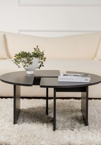 NORDVÄRK Moira sofabord, rund - sort tr melamin (90)