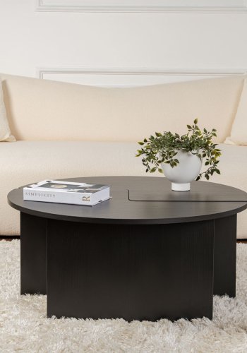 NORDVÄRK Moira sofabord, rund - sort tr melamin (90)