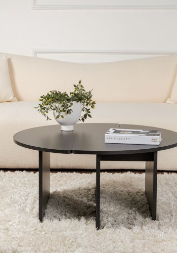 NORDVÄRK Moira sofabord, rund - sort tr melamin (90)