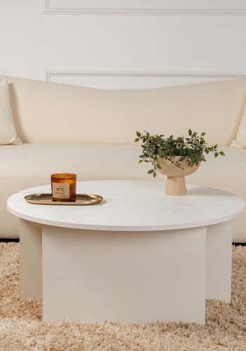 NORDVÄRK Moira sofabord, rund - hvid tr melamin (90)