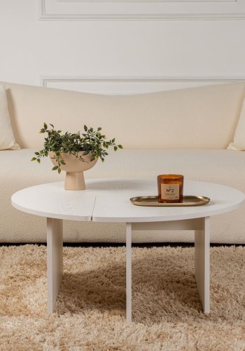 NORDVÄRK Moira sofabord, rund - hvid tr melamin (90)