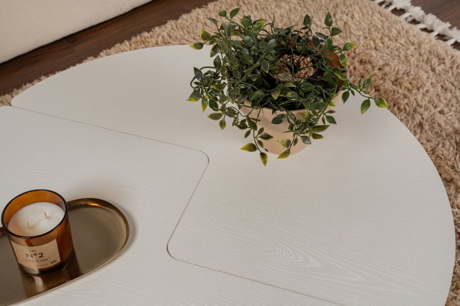 NORDVÄRK Moira sofabord, rund - hvid tr melamin (90)