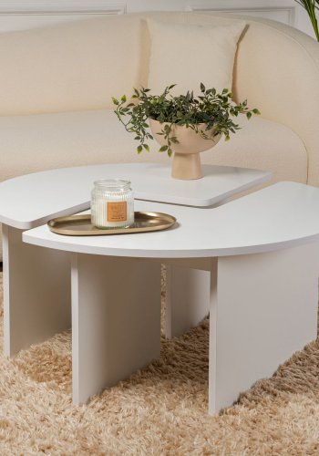 NORDVÄRK Moira sofabord, rund - hvid melamin (90)