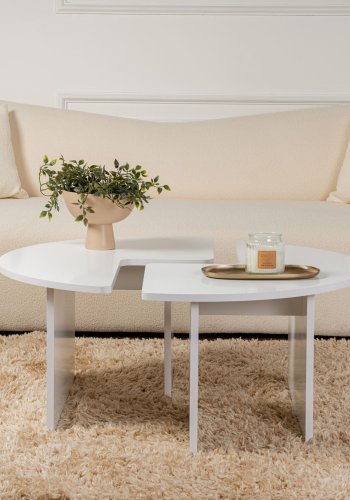 NORDVÄRK Moira sofabord, rund - hvid melamin (90)
