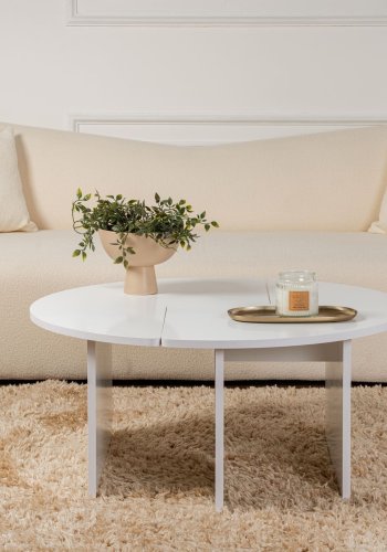 NORDVÄRK Moira sofabord, rund - hvid melamin (90)