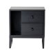 NORDVÄRK Glimmer natbord, m. 1 rum og 2 skuffer - sort tr melamin og sort metal (45,2x29,5)