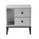 NORDVÄRK Glimmer natbord, m. 1 rum og 2 skuffer - gr melamin og sort metal (45,2x29,5)