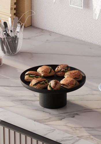 NORDVÄRK N?s?ros dekorations opsats, rund - sort metal (st med 3)