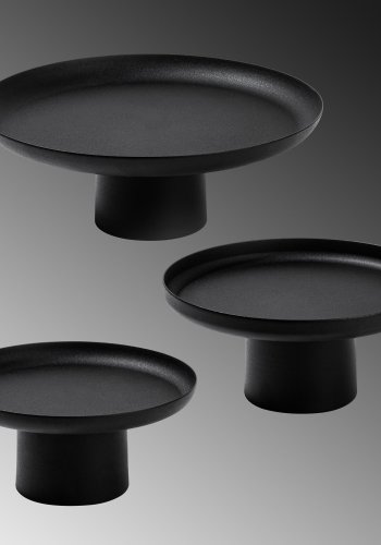 NORDVÄRK N?s?ros dekorations opsats, rund - sort metal (st med 3)