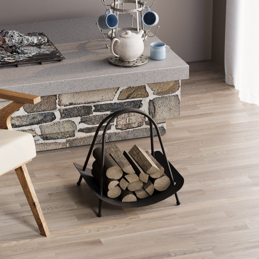 NORDVÄRK GED brndekurv, m. hank, rektangulr - sort metal