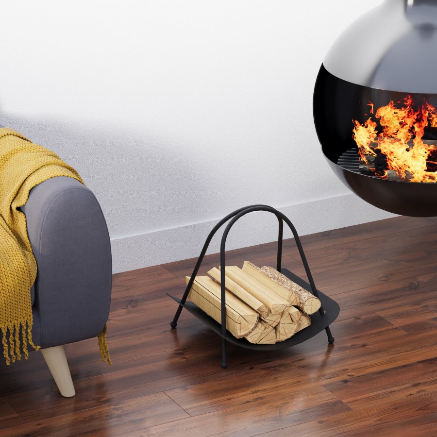 NORDVÄRK GED brndekurv, m. hank, rektangulr - sort metal