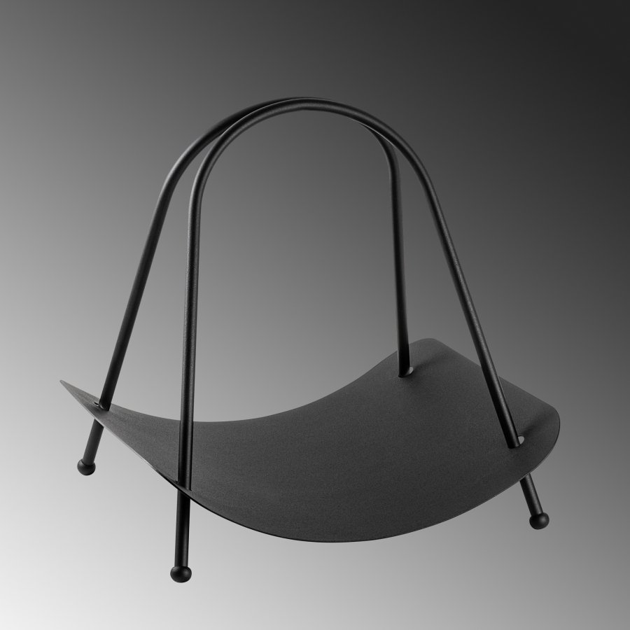 NORDVÄRK GED brndekurv, m. hank, rektangulr - sort metal