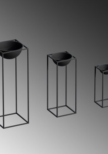 NORDVÄRK GED-019 blomsterstander - sort metal (st med 3)