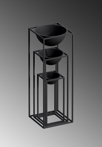 NORDVÄRK GED-019 blomsterstander - sort metal (st med 3)