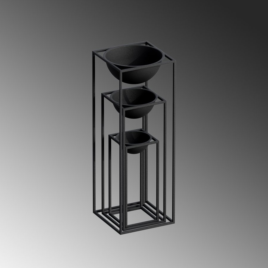 NORDVÄRK GED-019 blomsterstander - sort metal (st med 3)