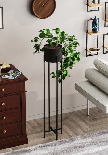 NORDVÄRK GED-024  blomsterstander - sort metal (H:108)