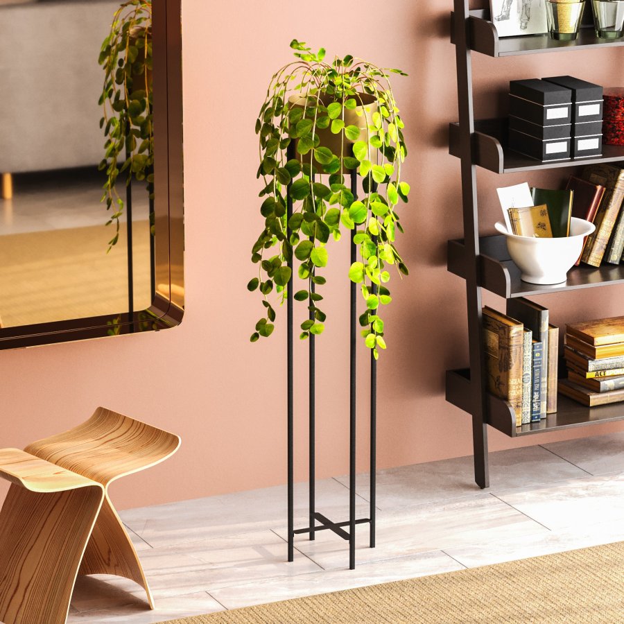 NORDVÄRK GED-024-A blomsterstander - guld og sort metal (H:108)