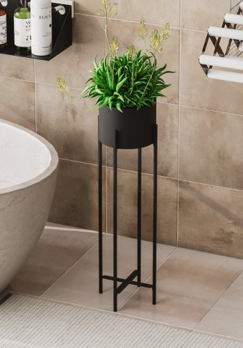 NORDVÄRK GED-025 blomsterstander - sort metal (H:78)