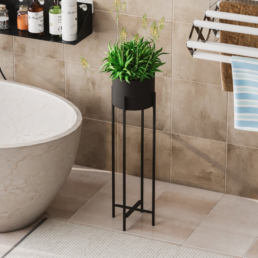 NORDVÄRK GED-025 blomsterstander - sort metal (H:78)