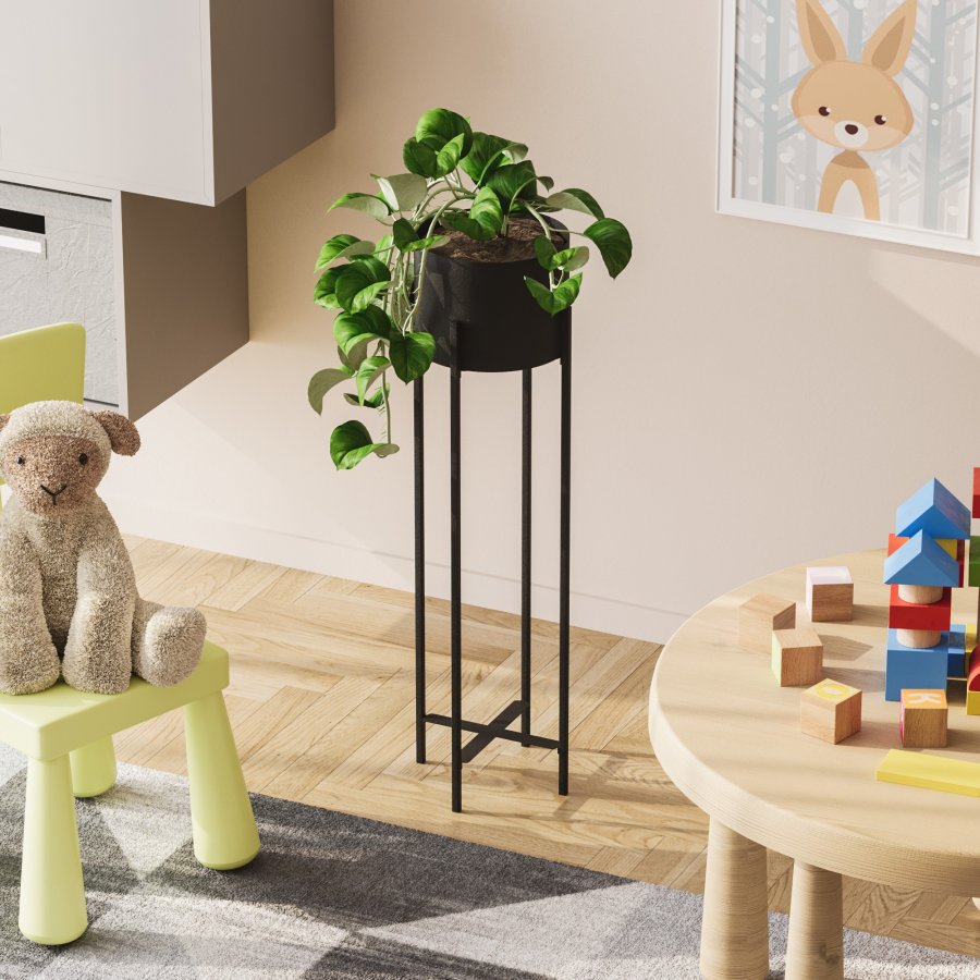 NORDVÄRK GED-025 blomsterstander - sort metal (H:78)