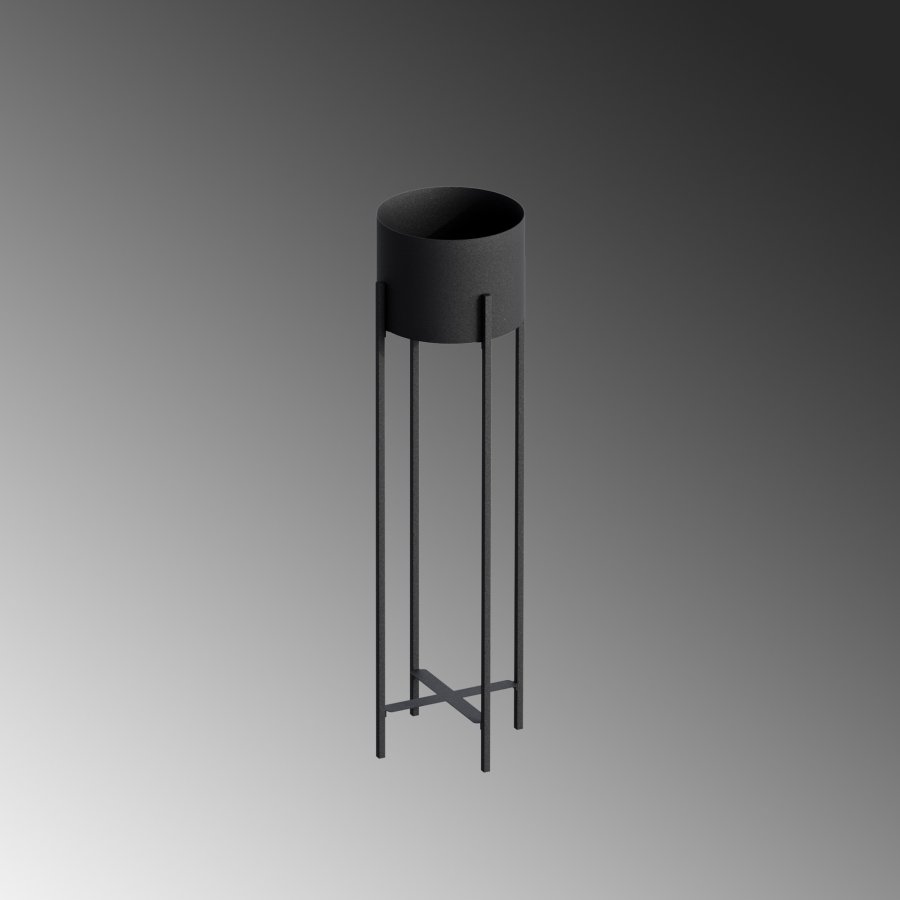 NORDVÄRK GED-025 blomsterstander - sort metal (H:78)