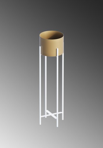 NORDVÄRK GED-025-C blomsterstander - guld og hvid metal (H:78)