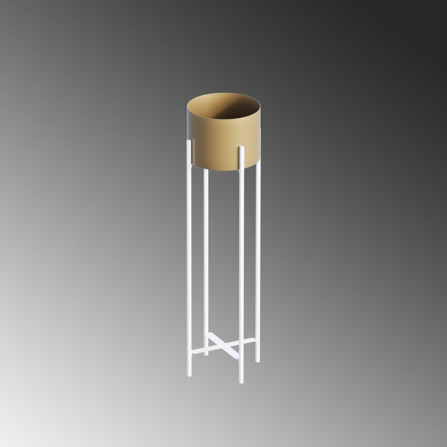 NORDVÄRK GED-025-C blomsterstander - guld og hvid metal (H:78)