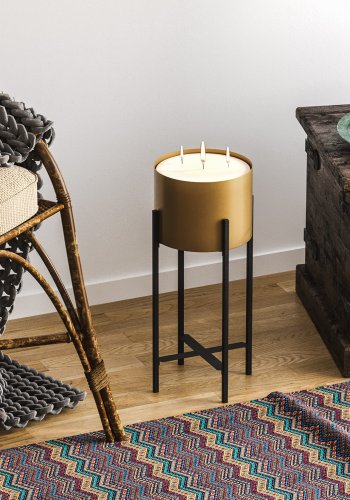 NORDVÄRK GED-026-A blomsterstander - guld og sort metal (H:48)