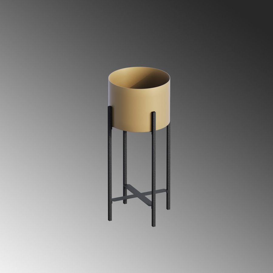 NORDVÄRK GED-026-A blomsterstander - guld og sort metal (H:48)