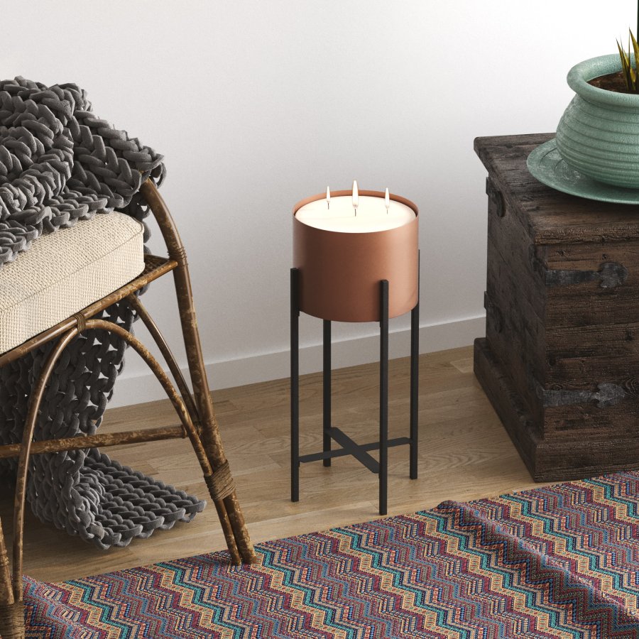 NORDVÄRK GED-026-B blomsterstander - kobber og sort metal (H:48)