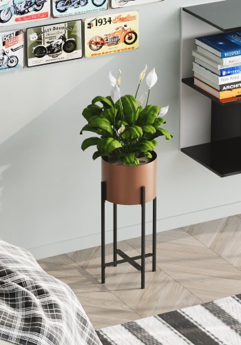 NORDVÄRK GED-026-B blomsterstander - kobber og sort metal (H:48)