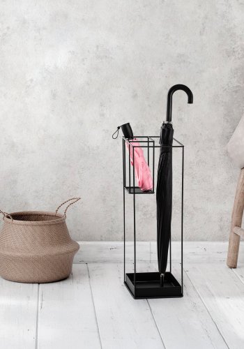 NORDVÄRK ?emsiye-A - 008 paraplystativ, kvadratisk - sort metal