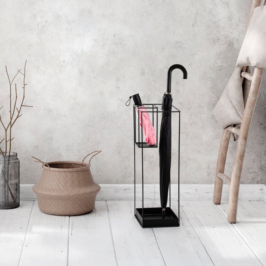 NORDVÄRK ?emsiye-A - 008 paraplystativ, kvadratisk - sort metal