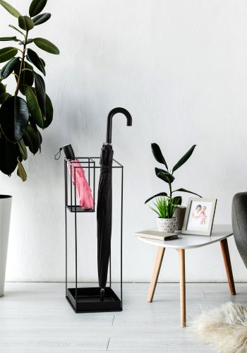 NORDVÄRK ?emsiye-A - 008 paraplystativ, kvadratisk - sort metal