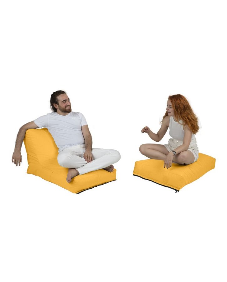 NORDVÄRK Siesta udendrs skkestol/liggestol, foldbar/forlngelse, rektangulr - gul polyester