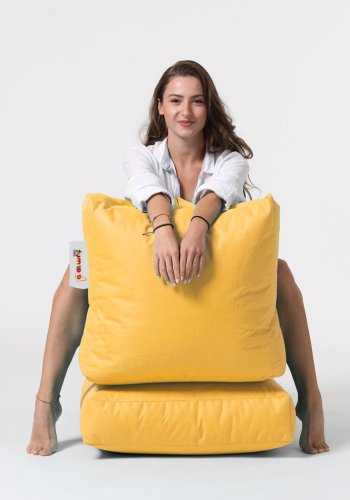 NORDVÄRK Siesta udendrs skkestol/liggestol, foldbar/forlngelse, rektangulr - gul polyester