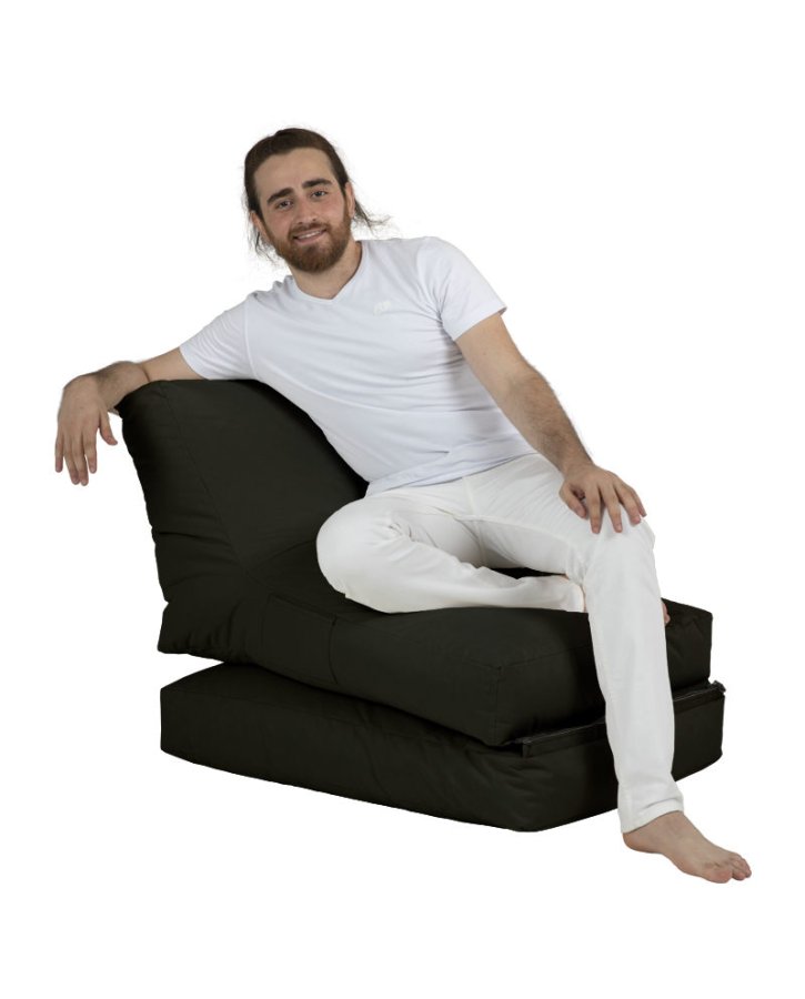 NORDVÄRK Siesta udendrs skkestol/liggestol, foldbar/forlngelse, rektangulr - sort polyester