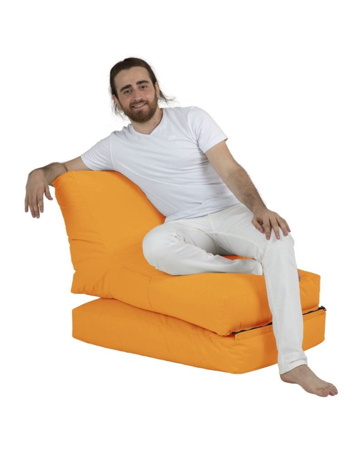 NORDVÄRK Siesta udendrs skkestol/liggestol, foldbar/forlngelse, rektangulr - orange polyester
