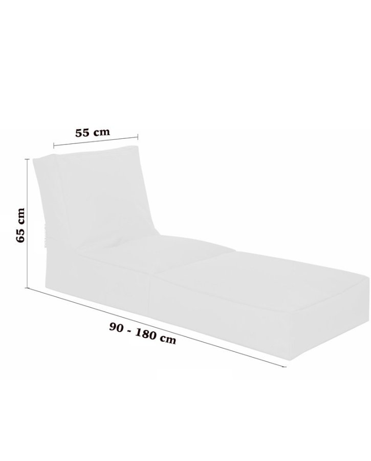 NORDVÄRK Siesta udendrs skkestol/liggestol, foldbar/forlngelse, rektangulr - orange polyester