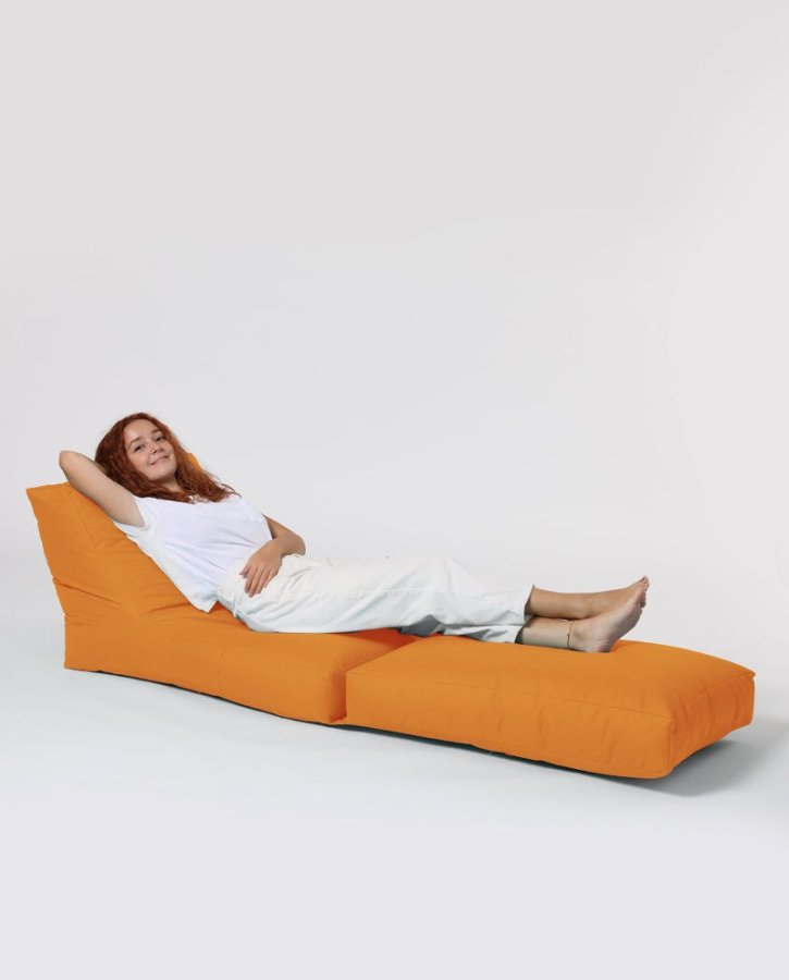 NORDVÄRK Siesta udendrs skkestol/liggestol, foldbar/forlngelse, rektangulr - orange polyester