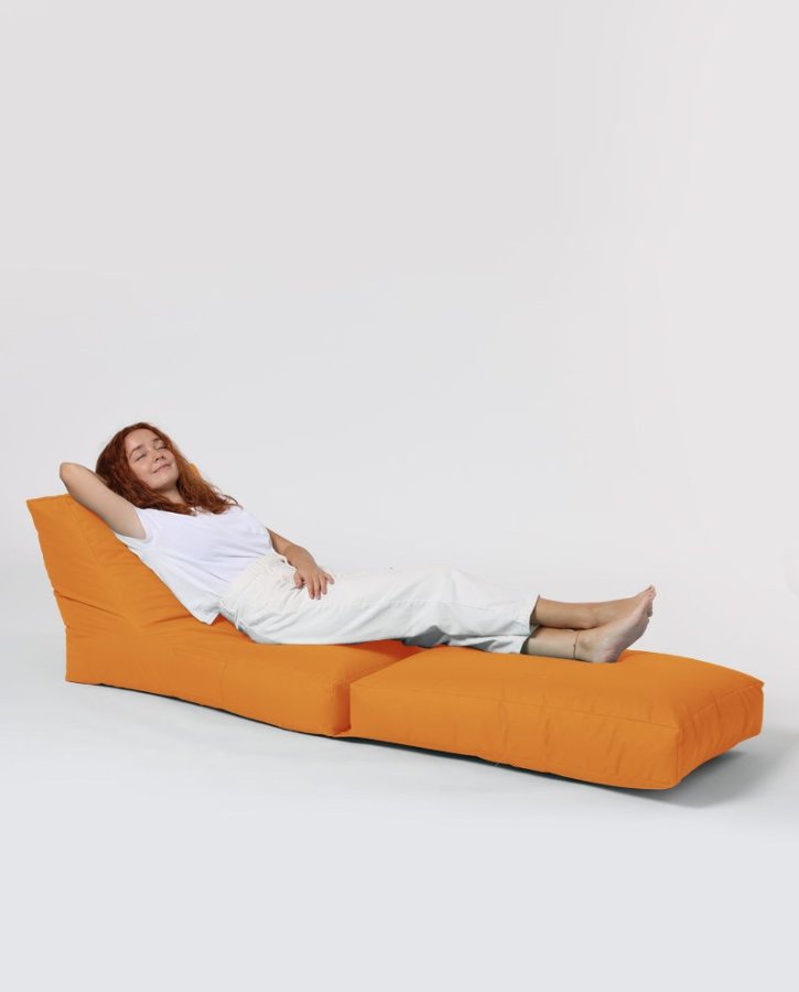 NORDVÄRK Siesta udendrs skkestol/liggestol, foldbar/forlngelse, rektangulr - orange polyester