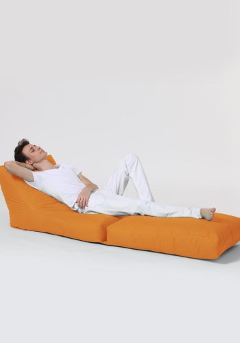 NORDVÄRK Siesta udendrs skkestol/liggestol, foldbar/forlngelse, rektangulr - orange polyester