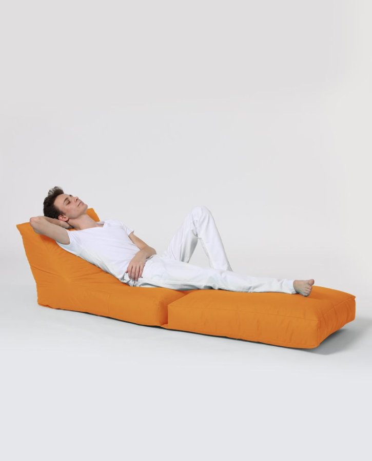 NORDVÄRK Siesta udendrs skkestol/liggestol, foldbar/forlngelse, rektangulr - orange polyester