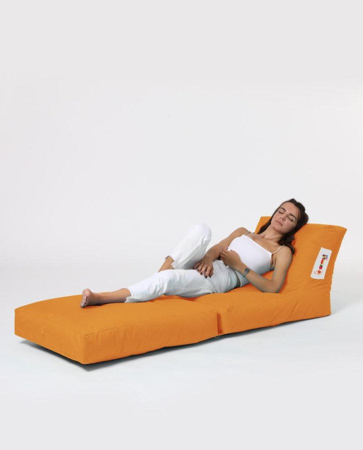 NORDVÄRK Siesta udendrs skkestol/liggestol, foldbar/forlngelse, rektangulr - orange polyester