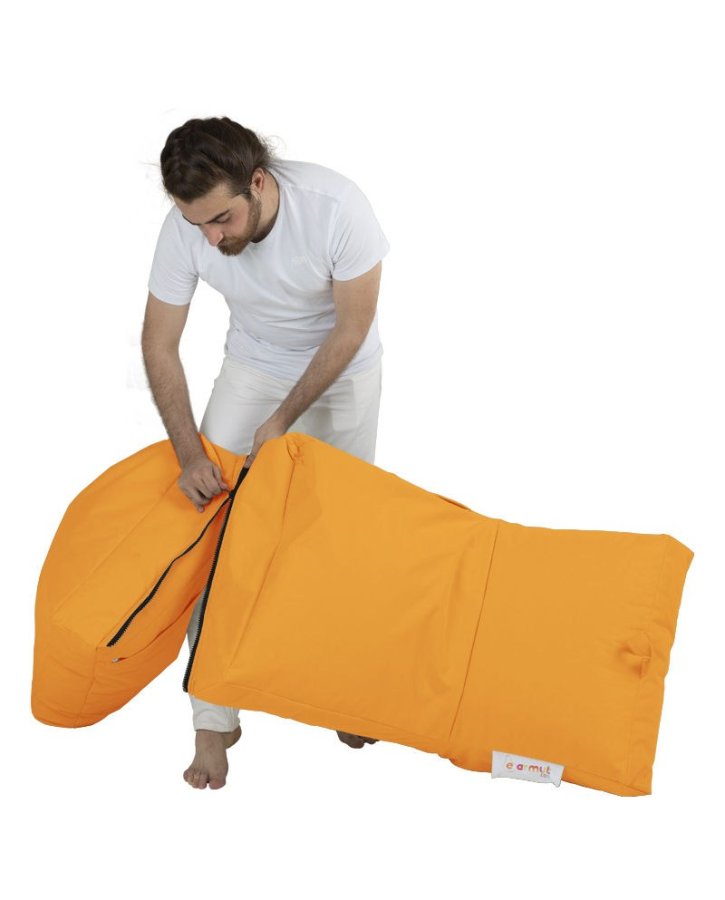 NORDVÄRK Siesta udendrs skkestol/liggestol, foldbar/forlngelse, rektangulr - orange polyester
